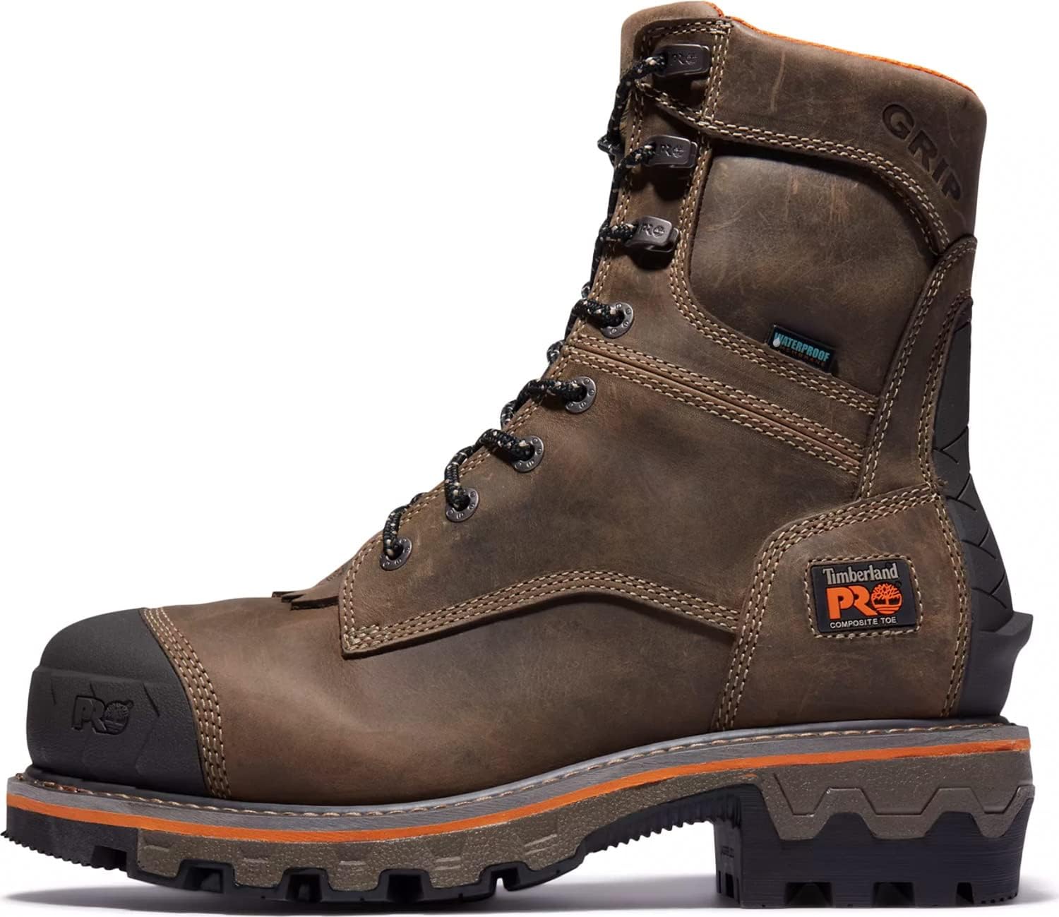 Ботинки Timberland PRO Boondock HD для мужчин, с композитным носком, электрозащитой, водонепроницаемые, лесорубские, коричневый — фото 3