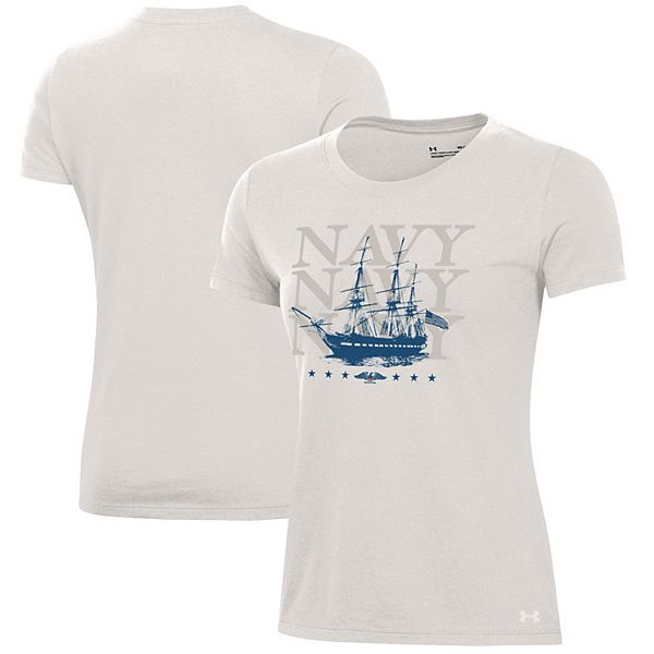 

Футболка Women's stone navy midshipmen 250th anniversary uniform sideline collection Under Armour
