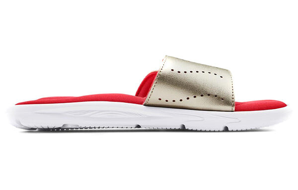 Тапочки ignite 9 slide 'white metallic faded gold' Under Armour, белый — фото 3