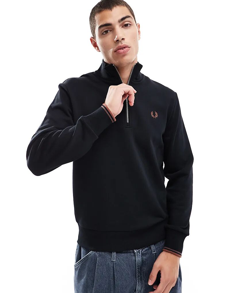 

Толстовка с застежкой-молнией черного цвета Fred Perry