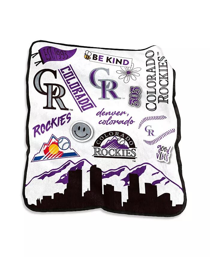 

Плюшевое одеяло Colorado Rockies Native Raschel размером 50 x 60 дюймов Logo Brands, мультиколор