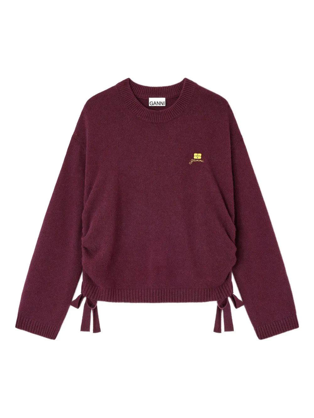 

Свитер с кулиской Ganni, красный