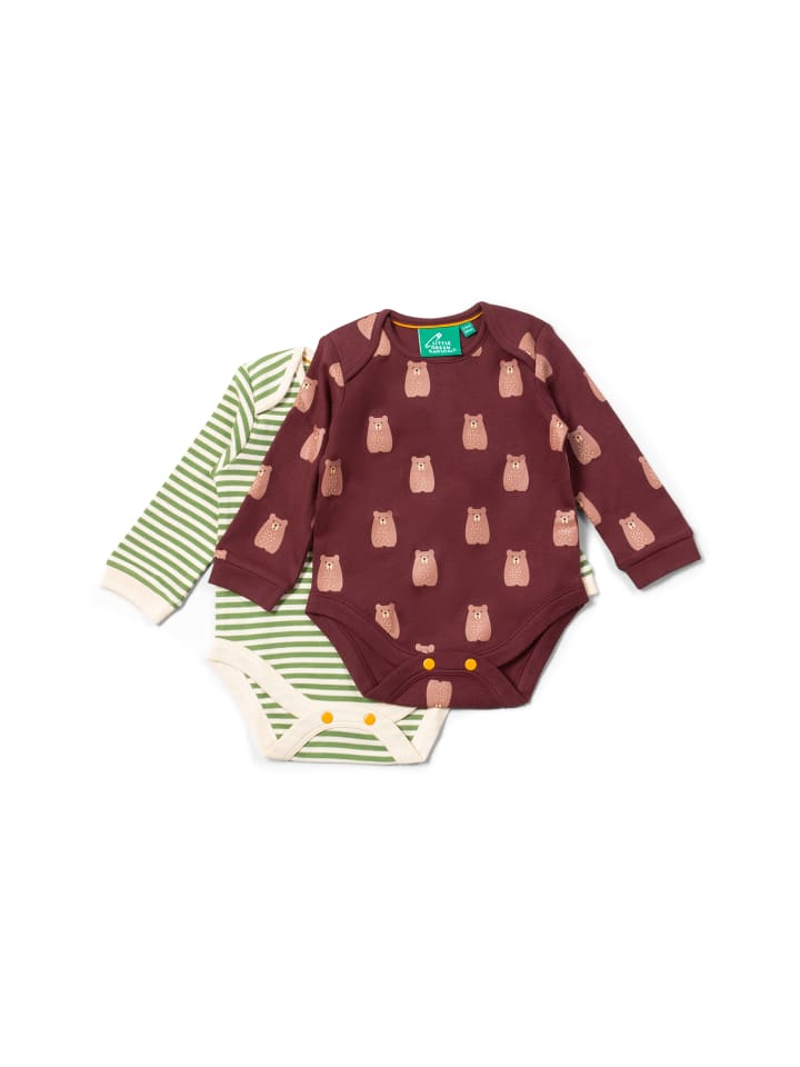 

Little Green Radicals Комплект из двух органических детских боди коричневого цвета