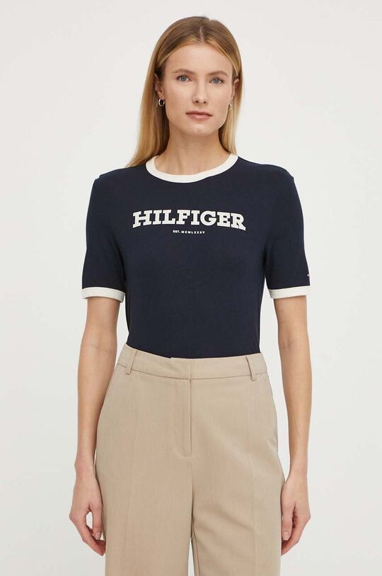 

Хлопковая футболка Tommy Hilfiger, темно-синий