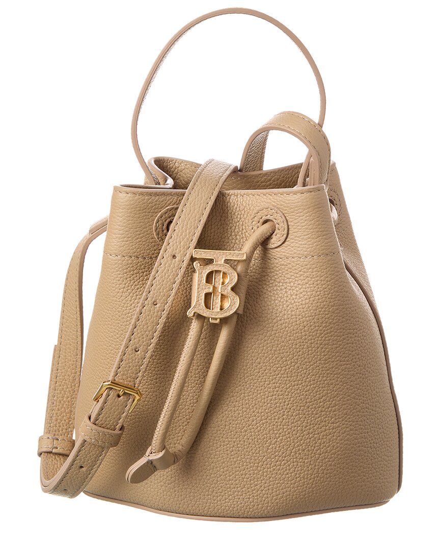 

Сумка-ведро Burberry TB Mini из кожи, бежевый