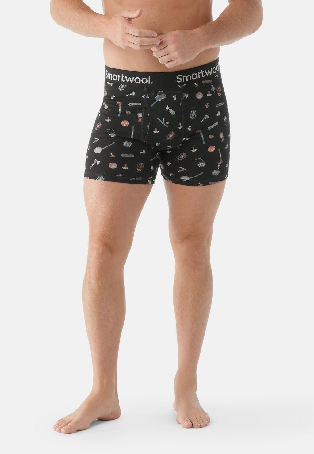 

Трусы MERINO PRINT BOXER Smartwool, цвет black gone camping