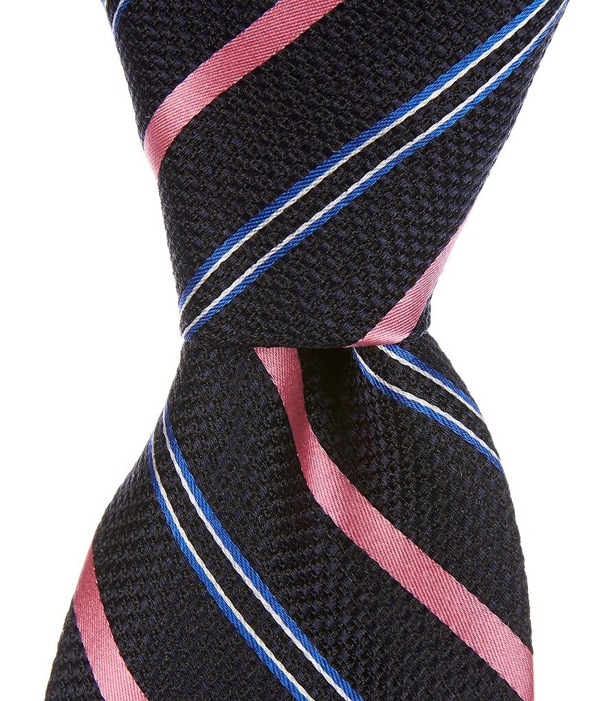 

Cremieux Big & Tall Stripe 3 1/4Тканый шелковый галстук, синий