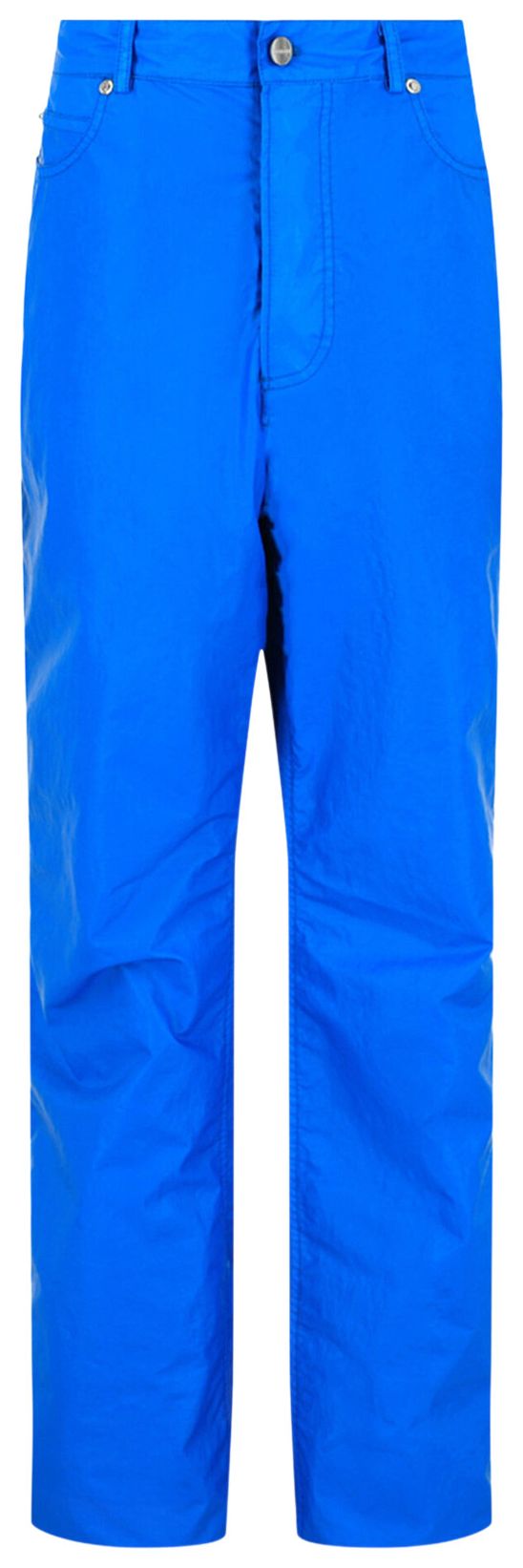 

Брюки прямого кроя с покрытием Ferragamo, синего цвета