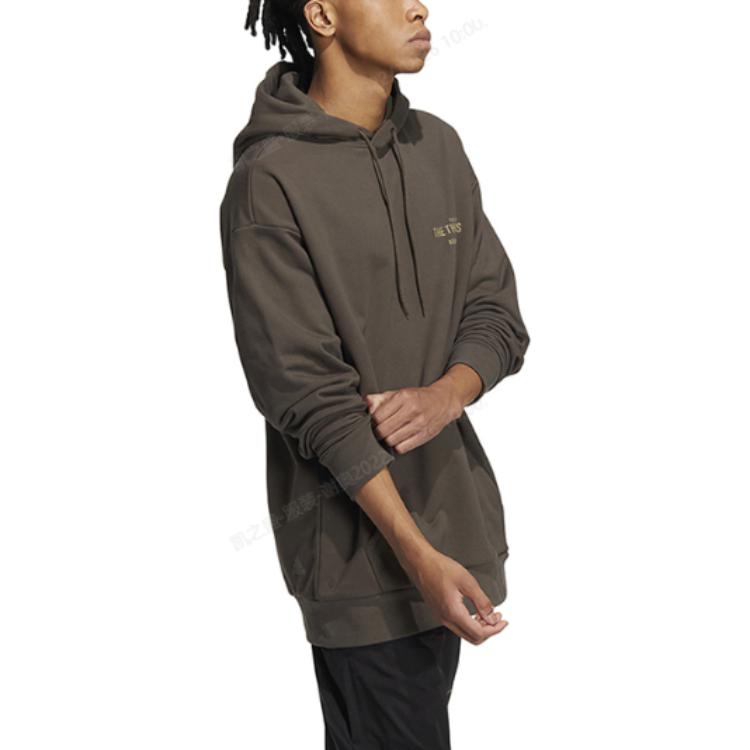 Худи adidas Solid Color Pocket Alphabet Loose Casual Hooded Long Sleeves Hoodie Men's Brown IB2736 — фото 4