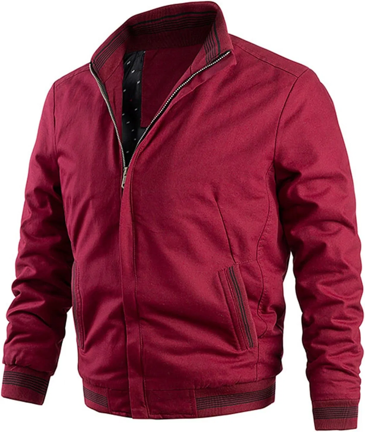 Мужская зимняя бейсбольная куртка в стиле varsity, модная верхняя одежда, повседневная с длинным рукавом, классическая весенняя мягкая бейсбольная куртка Generic, красный
