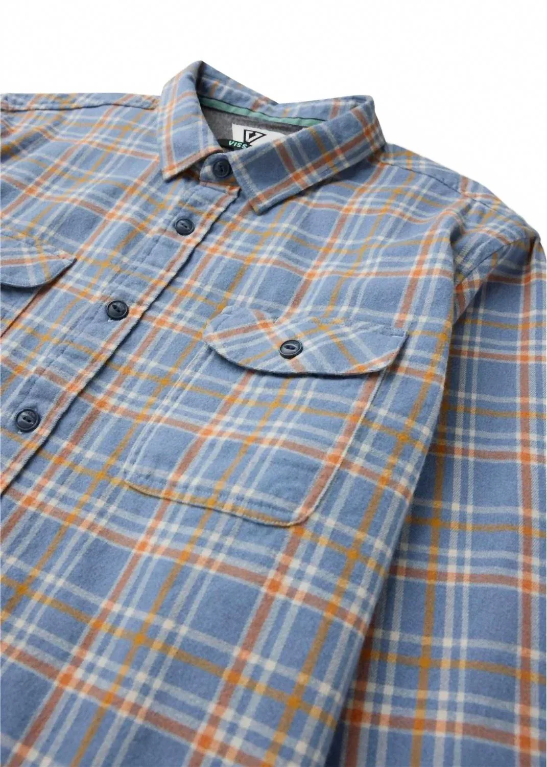 VISSLA Экологичная фланелевая блузка с длинными рукавами Central Coast в цвете Blue Haze — фото 4