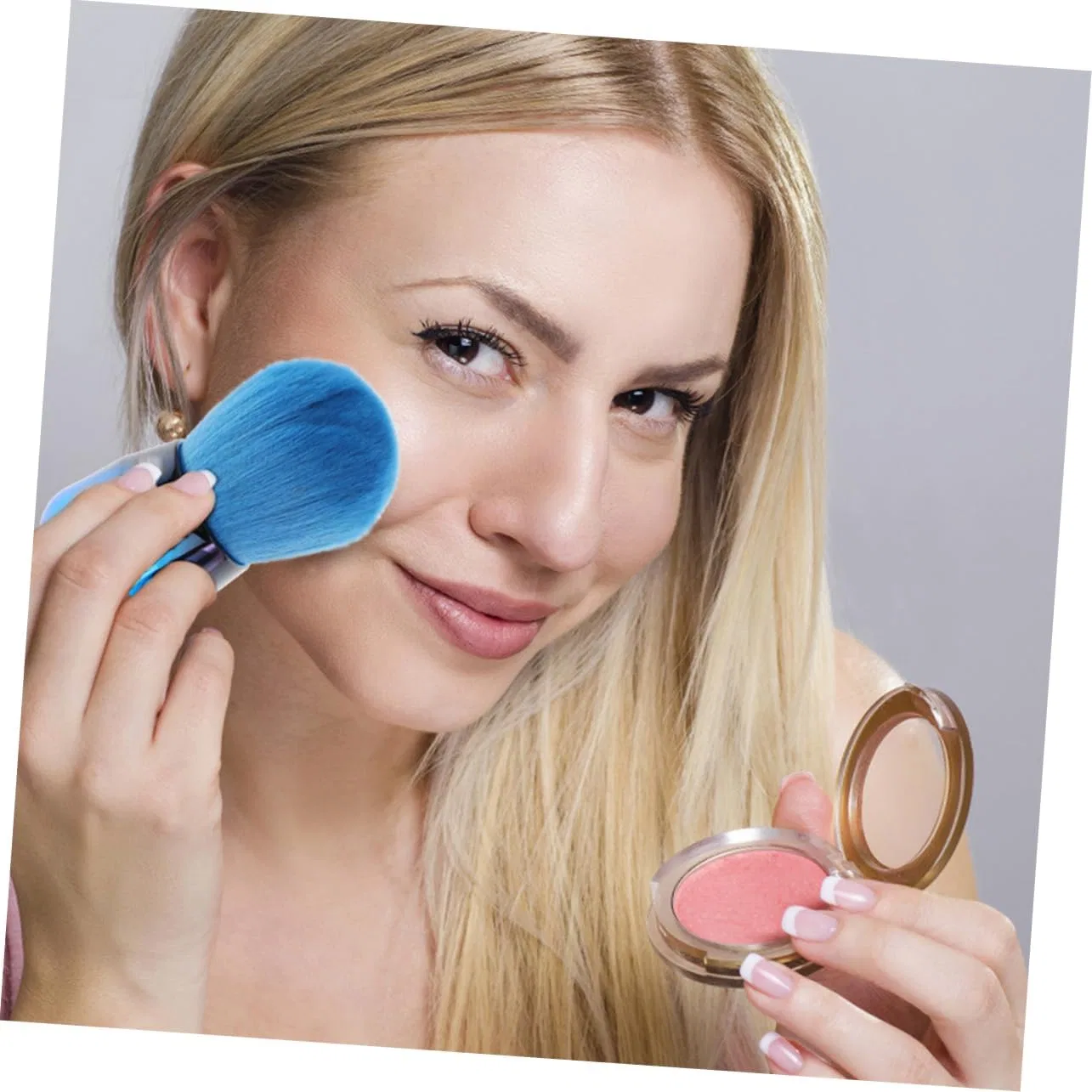Кисть для лица Mushroom Head Blush Brush AUTSUPPL, 4x9 см, синий — фото 2