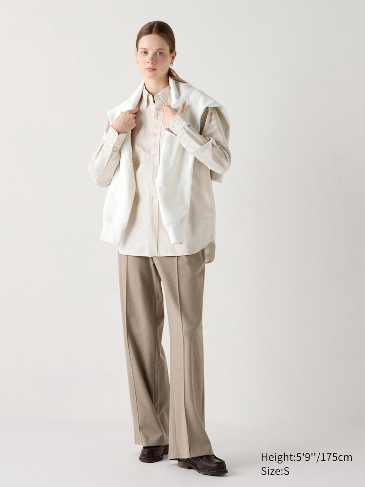 

Широкие брюки из джерси длинные Uniqlo, цвет 32 бежевый