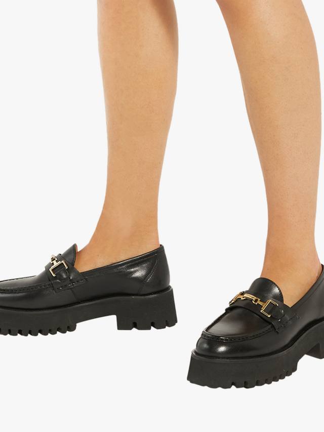 Инновационные широкие массивные кожаные лоферы Dune London, Black — фото 2