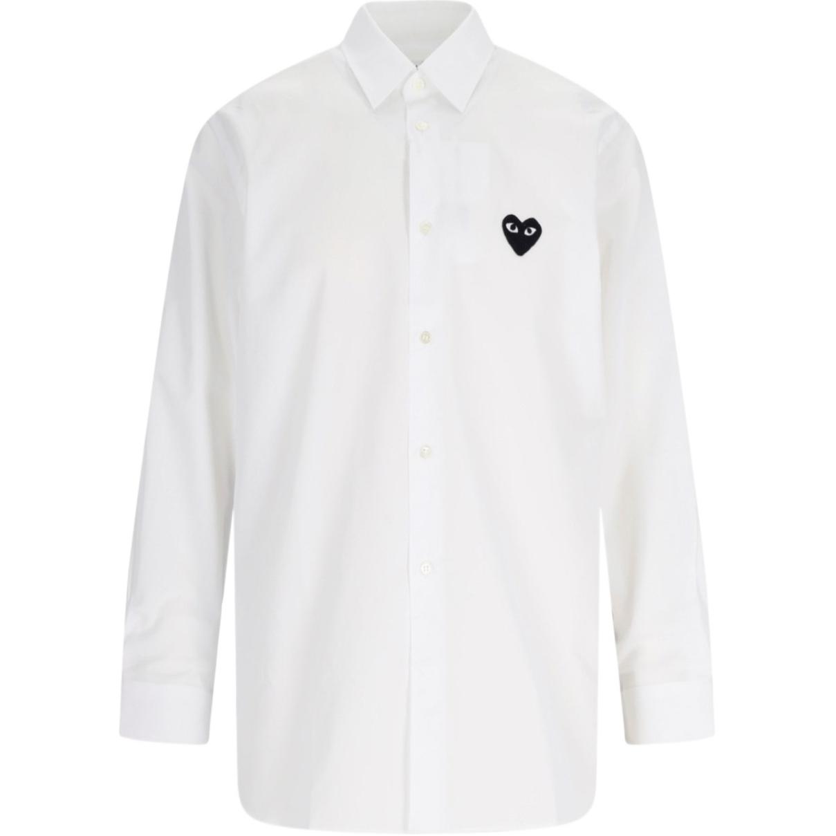 

CDG Play Рубашки мужские белые с заостренным воротником Moderate Others