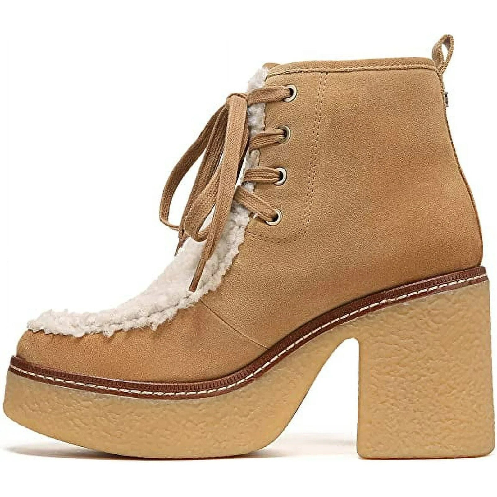 Sam Edelman Shaw Женские коричневые кожаные ботинки на платформе с квадратным каблуком — фото 2