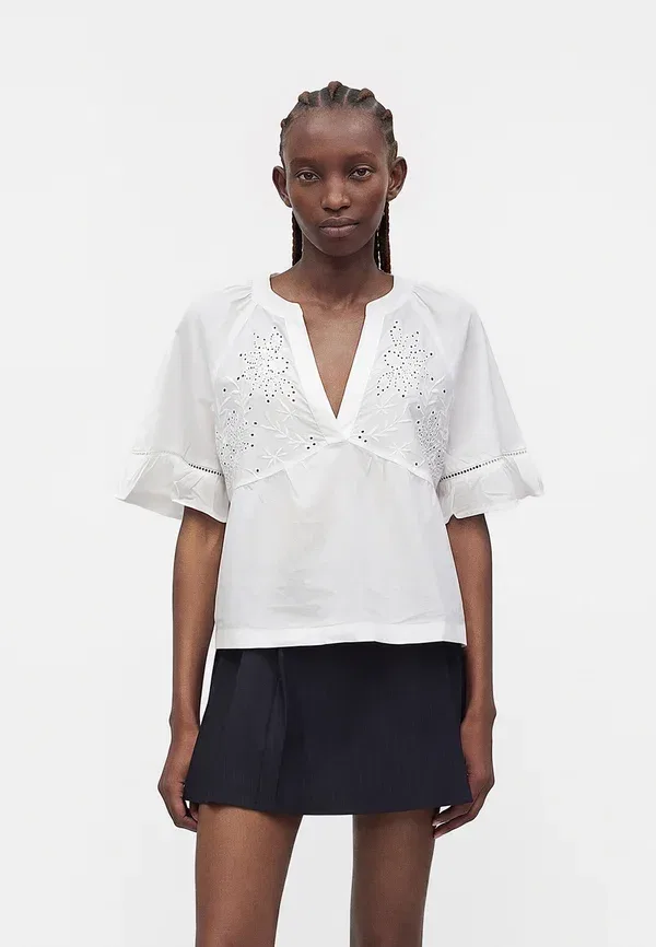 Блуза с люверсами Gap, свежий белый