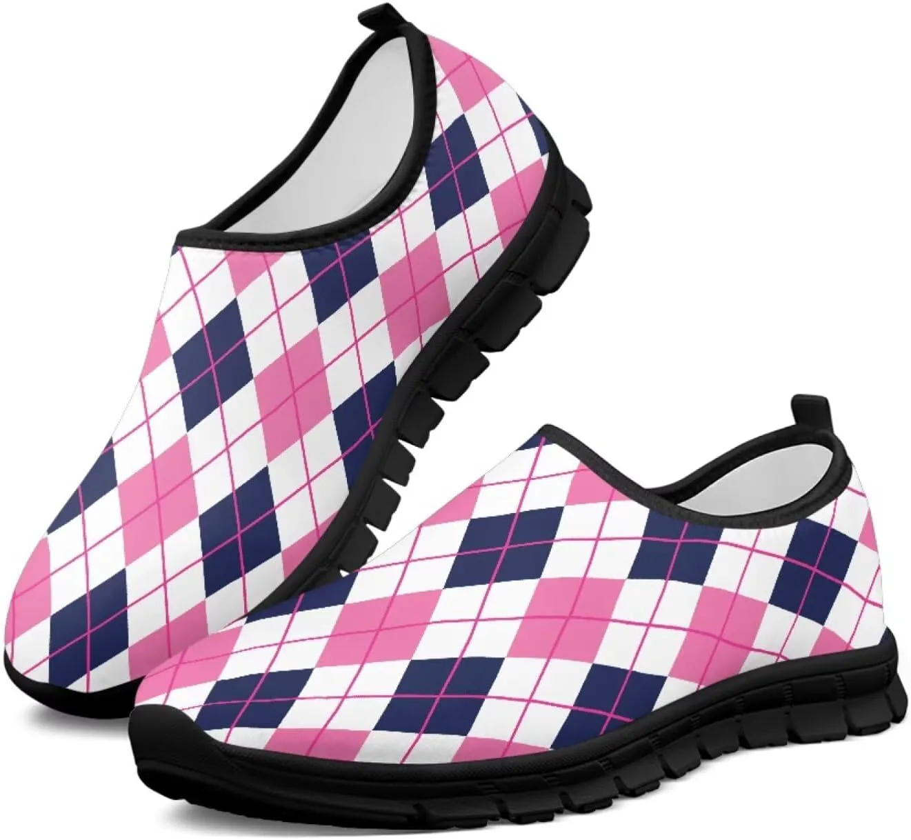 Женские кроссовки Howilath Slip on, дышащие повседневные лоферы для бега, удобная обувь без шнурков с противоскользящей подошвой, розовый