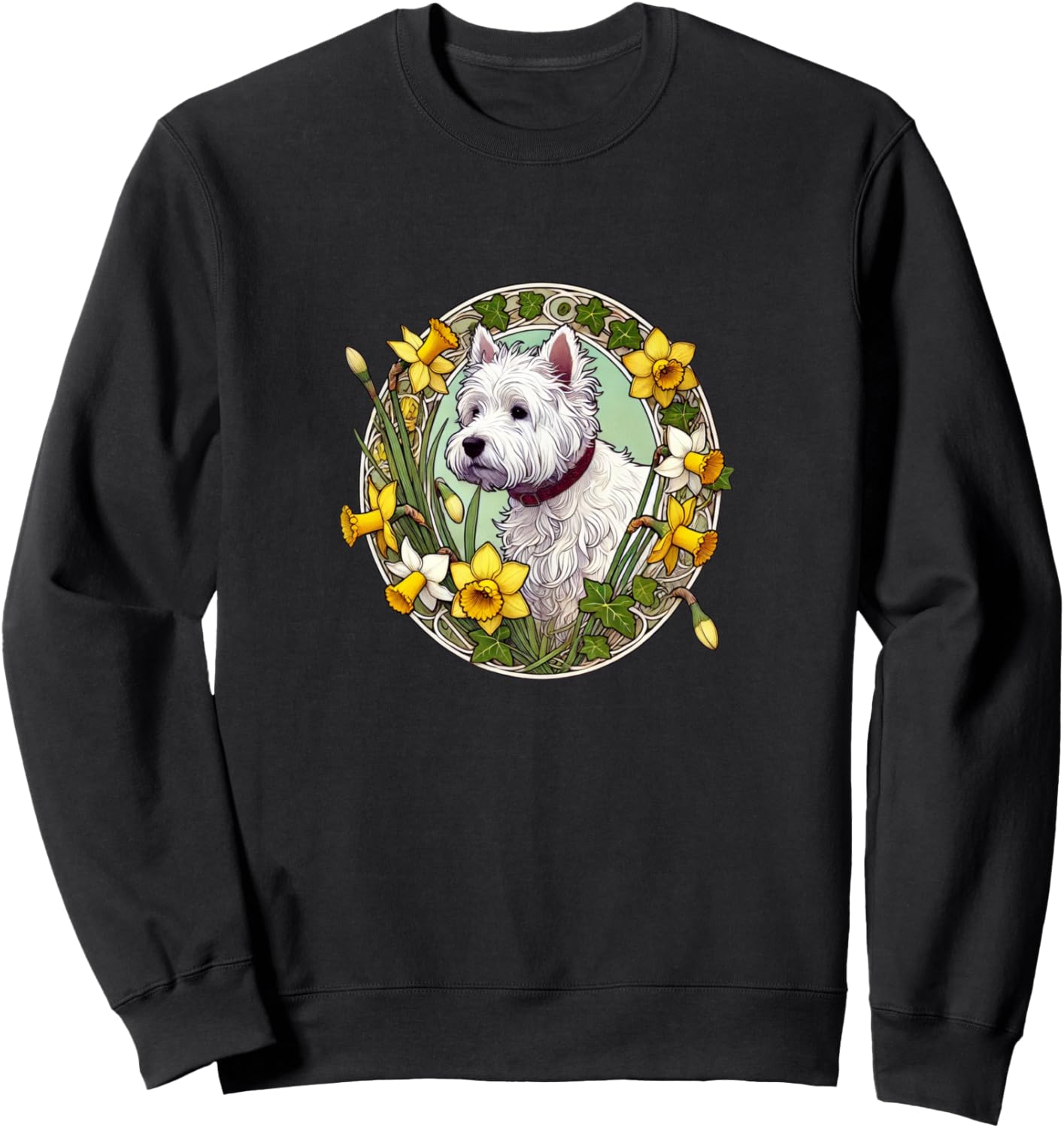 

Толстовка с изображением вест-хайлендского терьера Retro Westie Lovers Snugg, черный