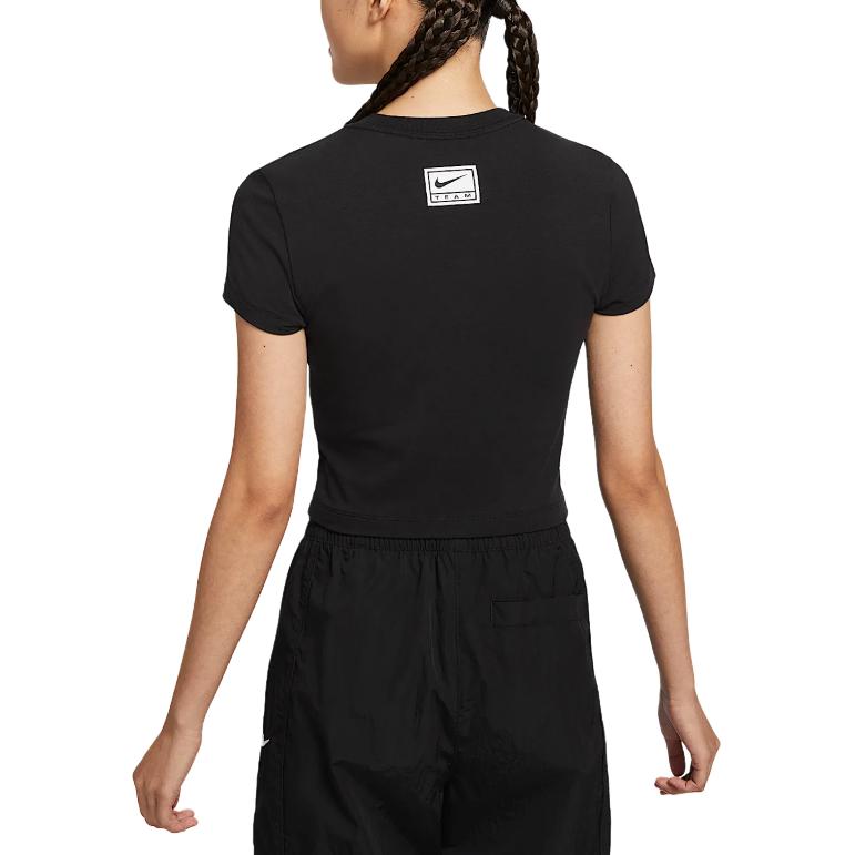 Женская спортивная футболка Slim Cropped Nike, черный — фото 3