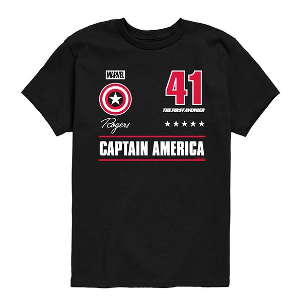 

Футболка с принтом Captain America для мальчиков 8-20 Marvel, Black