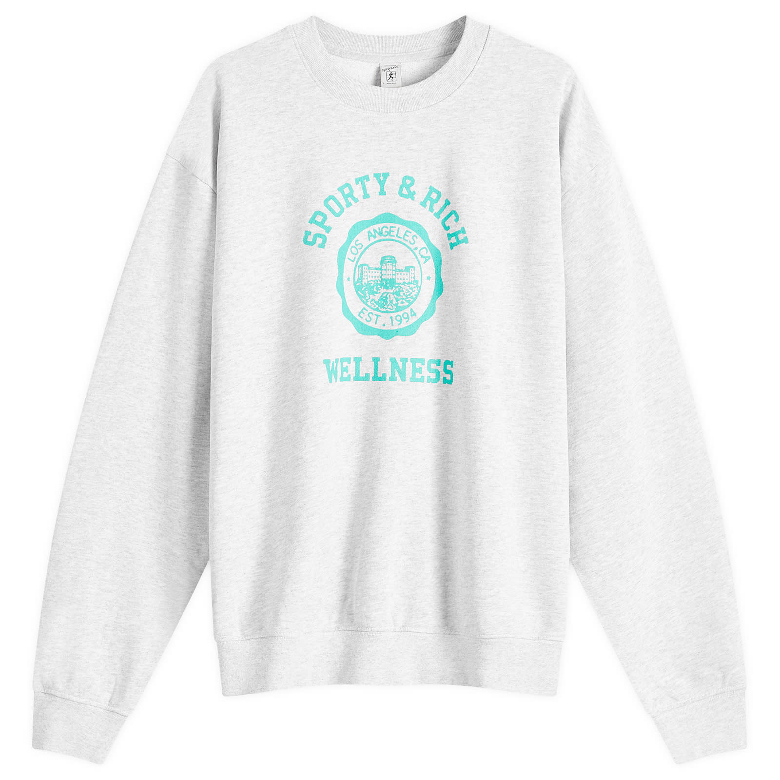 

Толстовка Sporty & Rich Emblem Sweatshirt, цвет Heather Grey & Caribbean