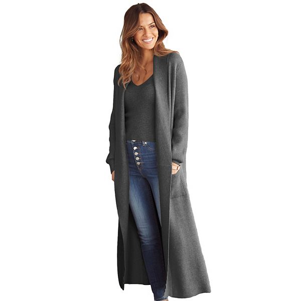 

Женский длинный вязаный кардиган Lascana, Charcoal Grey