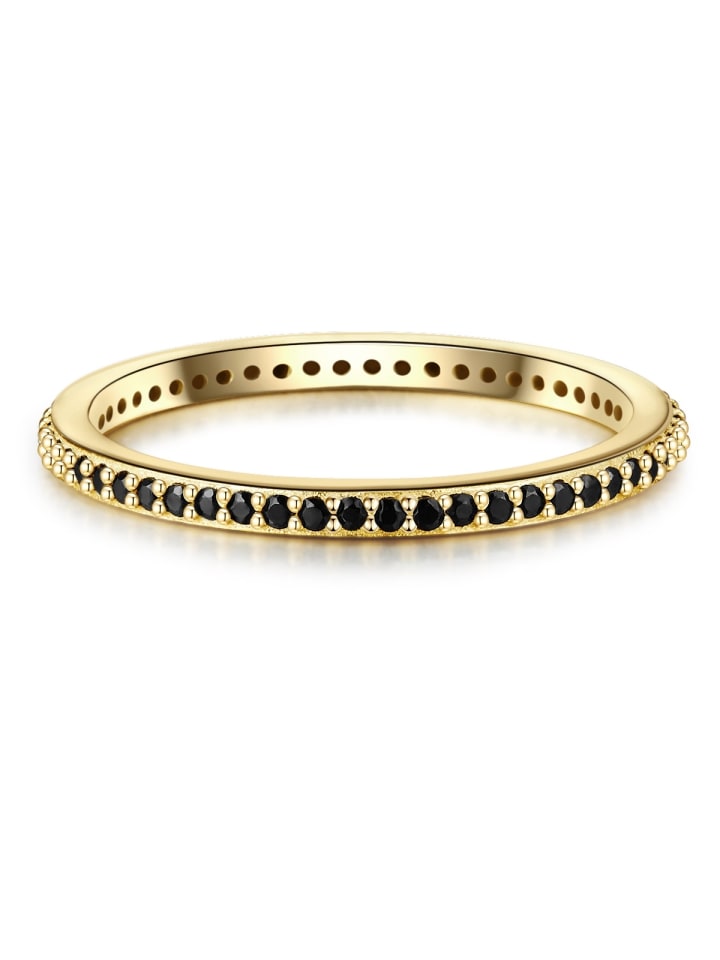 

Glanzstücke München Кольцо из стерлингового серебра с кубическим цирконием в оправе из желтого золота