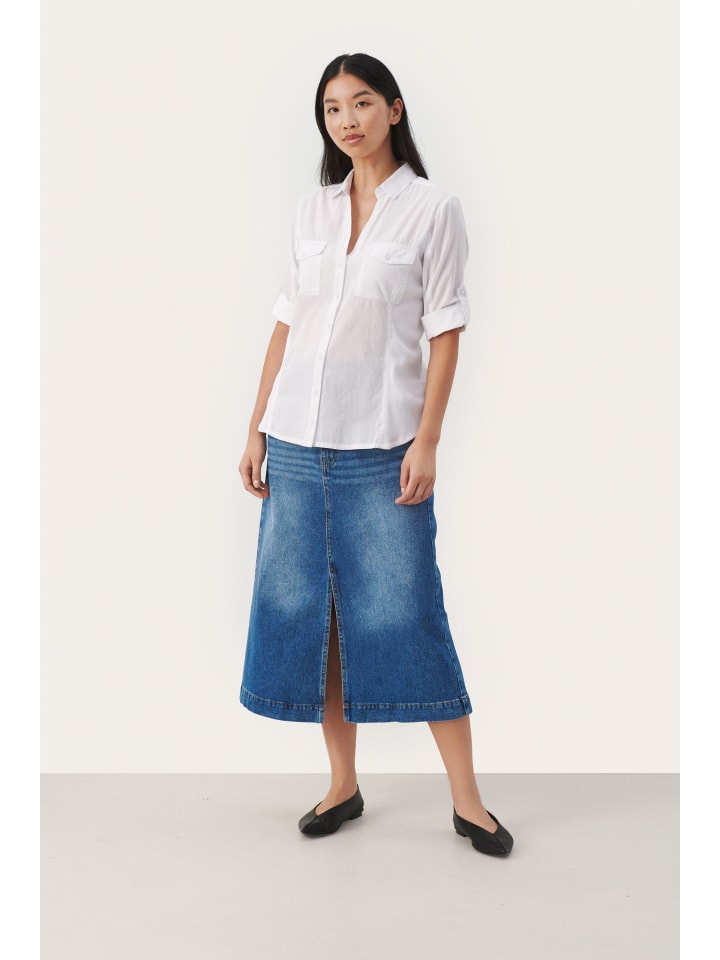 

Рубашка с длинным рукавом CortniaPW, свободный крой, ярко-белый цвет PART TWO