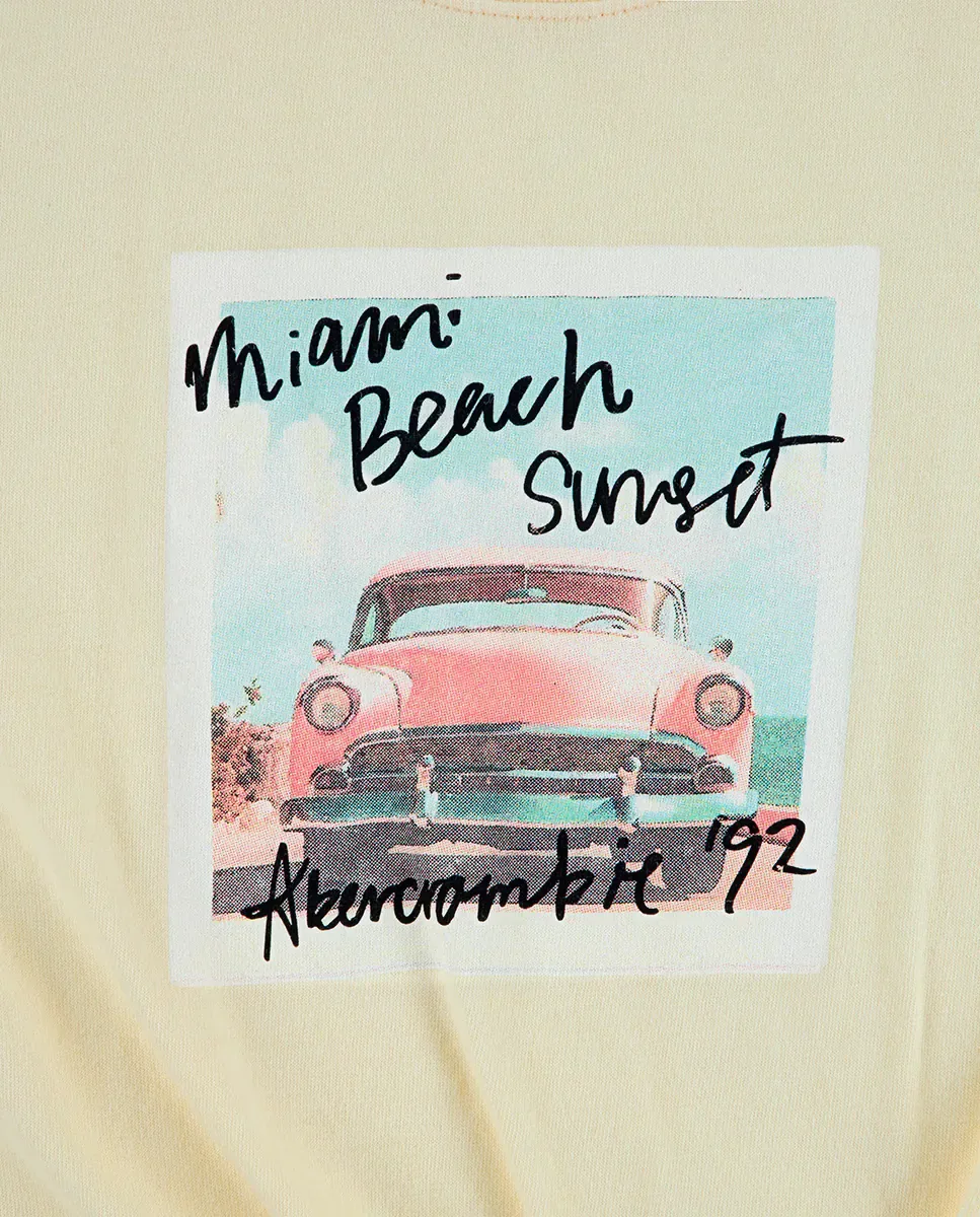 Футболка с боковым узлом Miami Beach от Abercrombie Kids, желтый — фото 3