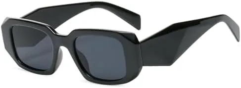 

Женские солнцезащитные очки в стиле панк, маленькая квадратная оправа, нестандартная треугольная форма, треугольные дужки, модные в 2027 году MTZJH, Black