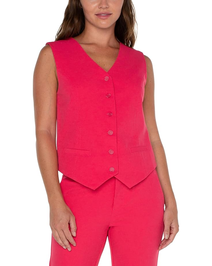 

Утепленный жилет Liverpool Los Angeles Vest with Welt Pockets Luxe Stretch Suiting, цвет Pink Punch