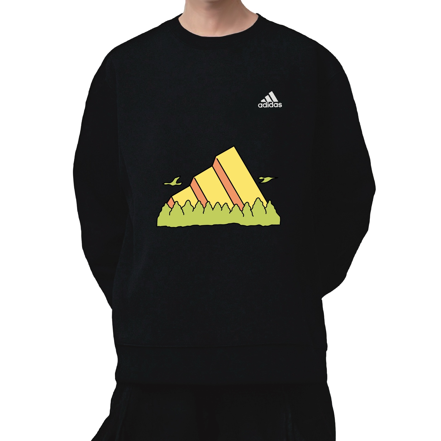 Adidas Толстовка с длинными рукавами, унисекс, черная — фото 4