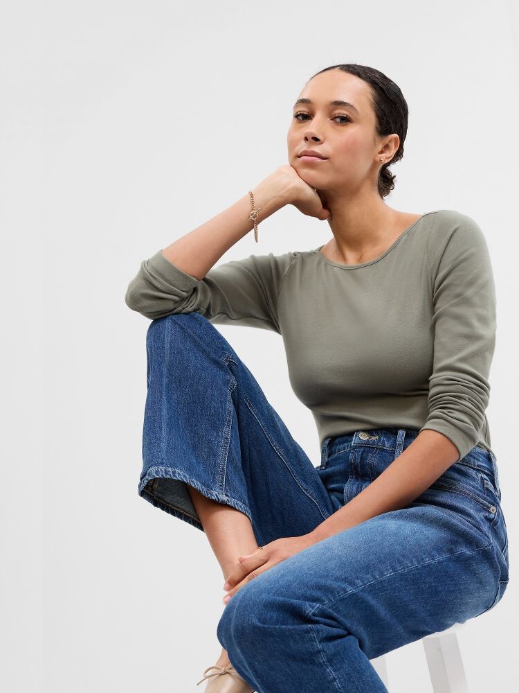 

Футболка с длинными рукавами Gap, зеленый