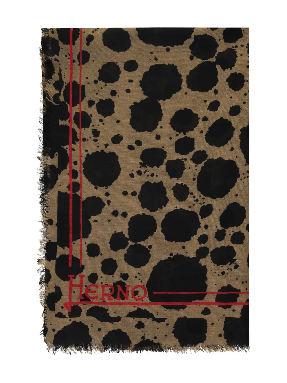 

Шарф с бахромой Herno, коричневый