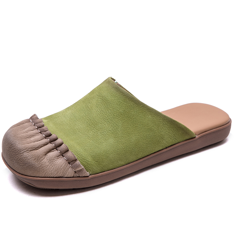 Jay Женские закрытые тапочки на резиновой подошве - хаки, цвет Khaki — фото 4