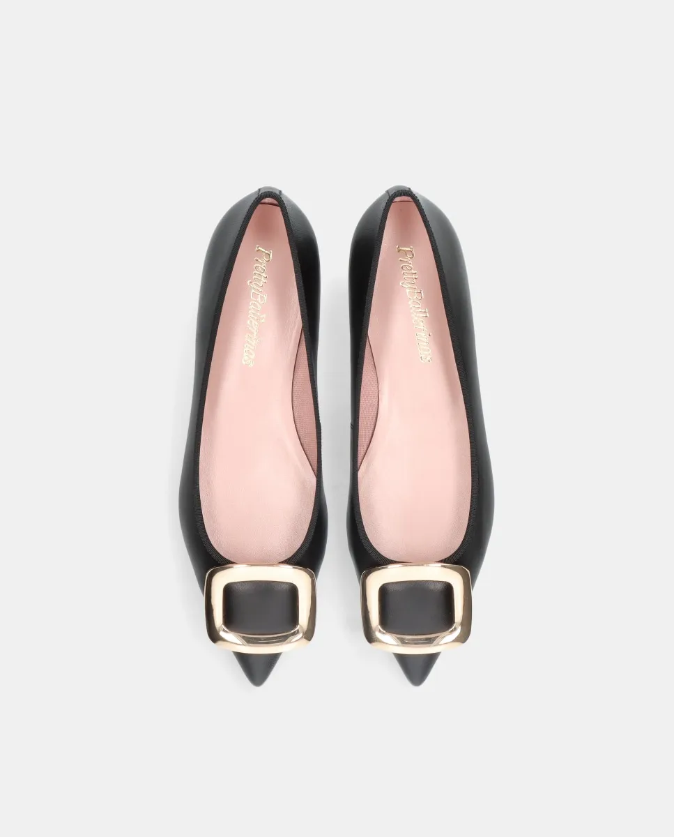 Женские балетки из мягкой кожи с пряжкой Pretty Ballerinas, черный — фото 2