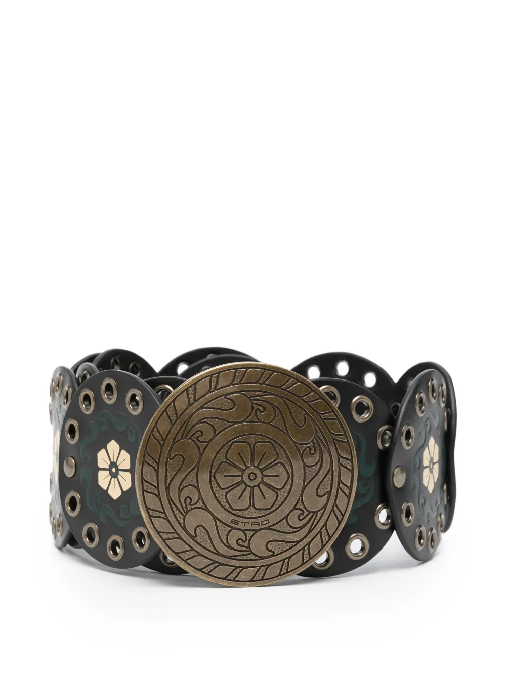 

Ремень с цветочным принтом Etro, черный