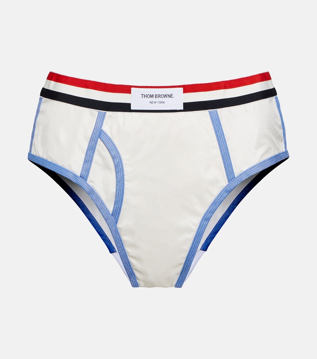 

Трусы Oxford Stripe из хлопка и шелка THOM BROWNE, белый