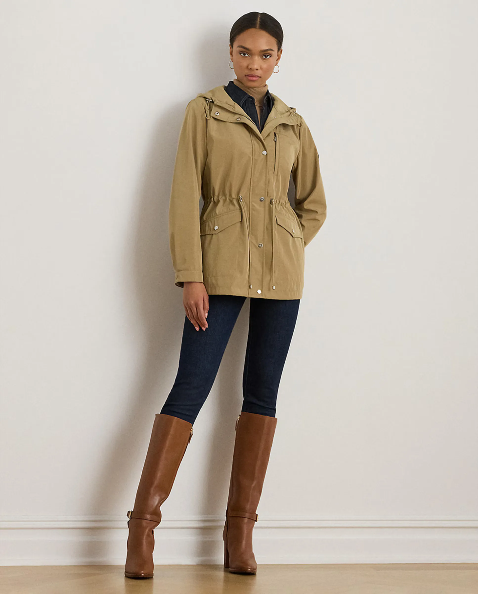 

Женский дождевик с регулируемой талией Lauren Ralph Lauren, бежевый