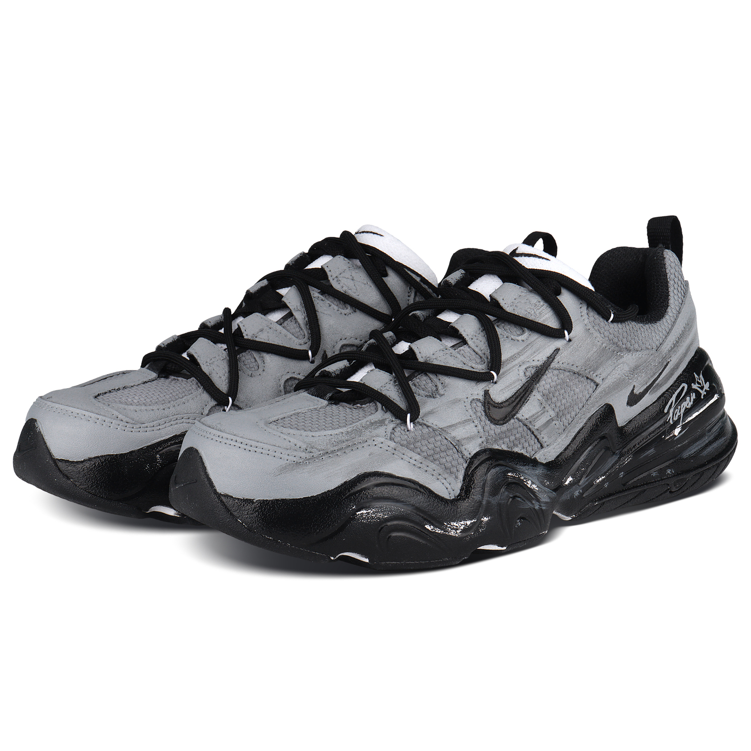 Nike Tech Hera Dark Surge Низкие повседневные кроссовки унисекс серый черный — фото 4