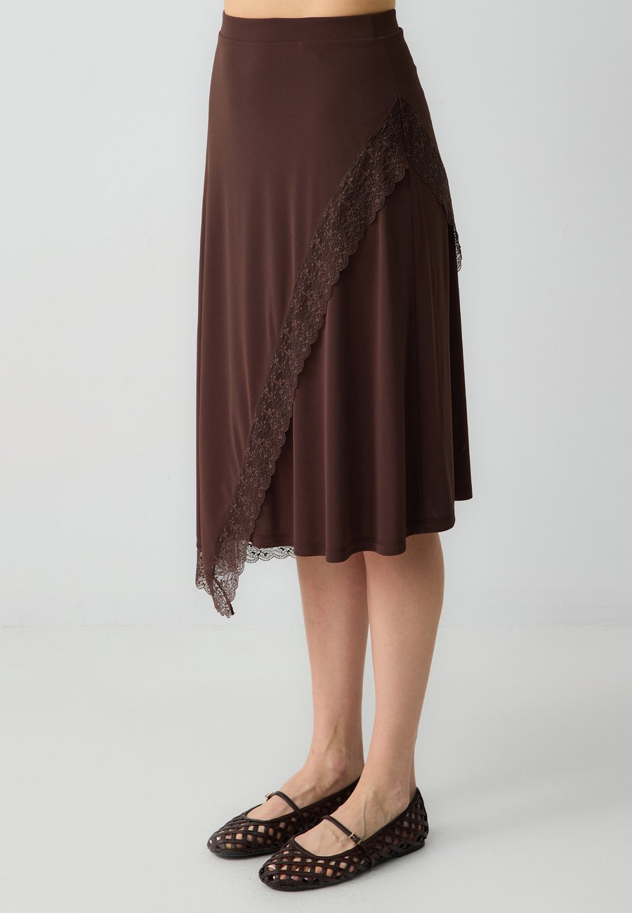 

Юбка Jimmy Key HIGH WAIST DETAILED MIDI, Biiter Brown/Mottled Brown