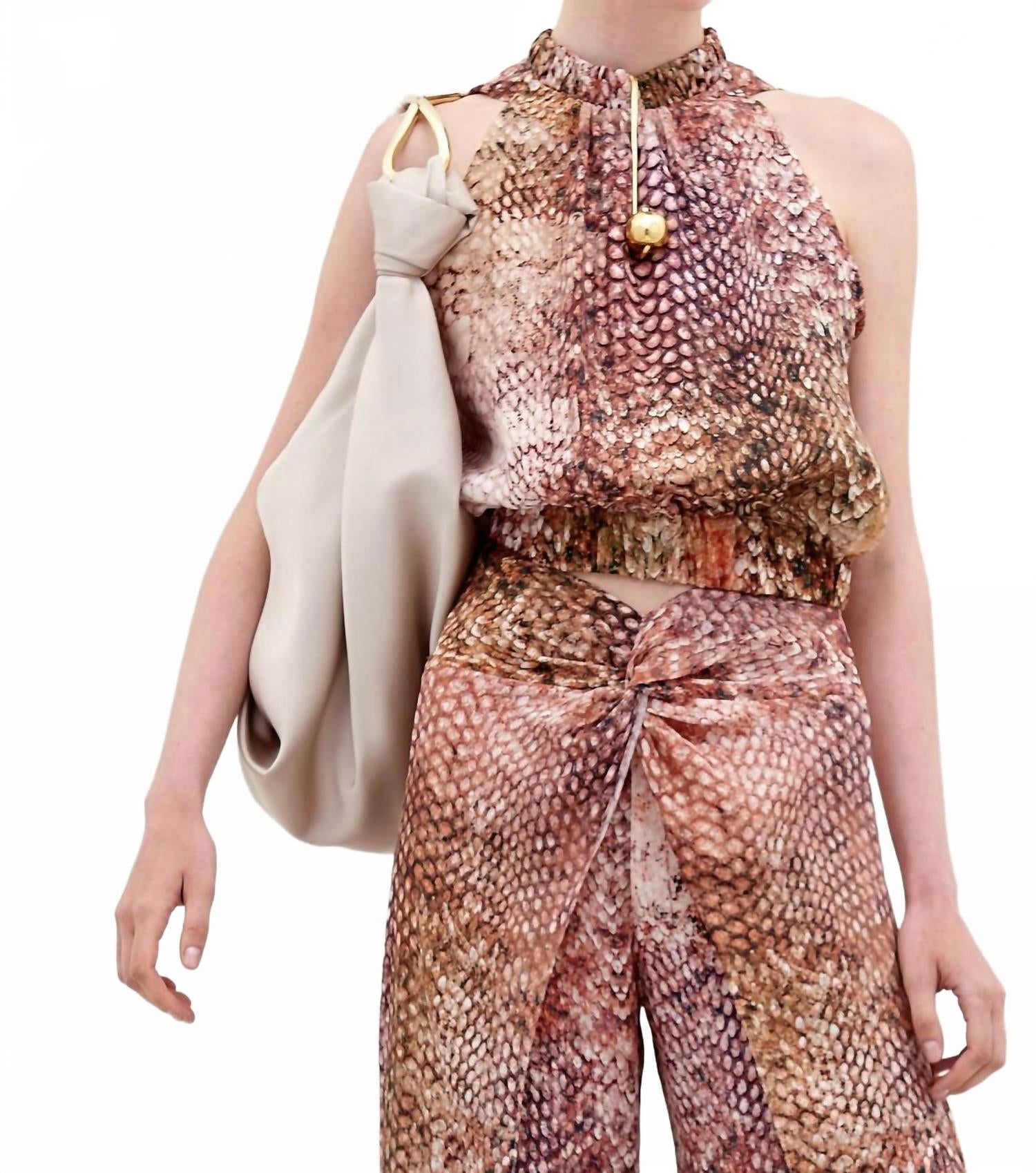 

Блузка без рукавов Stefano в персиковом анималистичном принте Silvia Tcherassi