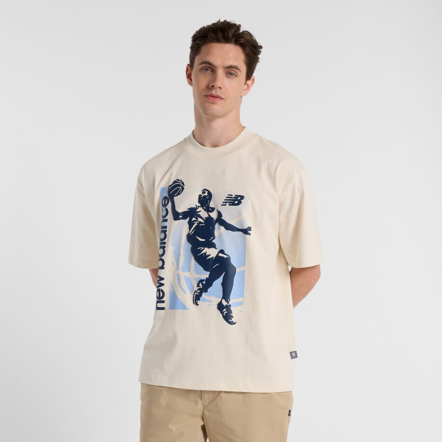 

Рубашка new balance Hoops Graphic Vintage, светло-бежевый
