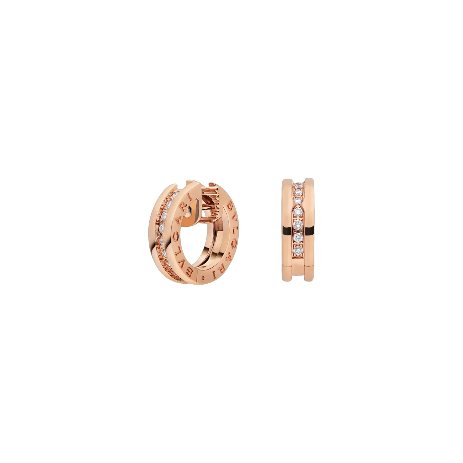 

Маленькие серьги-кольца b.zero1 из розового золота 18 карат с бриллиантовым паве Bulgari