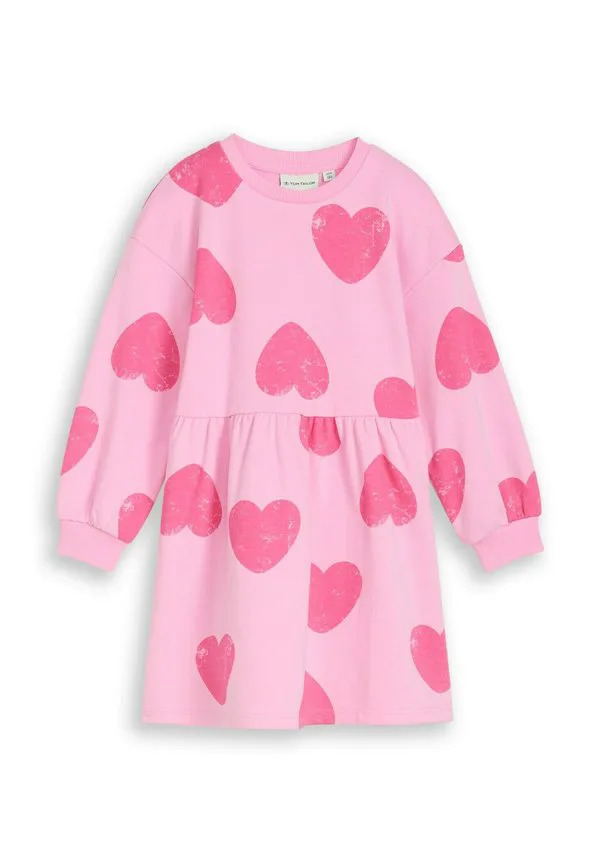 Мини-Платье с сердечком Tom Tailor, Big Pink Heart Print