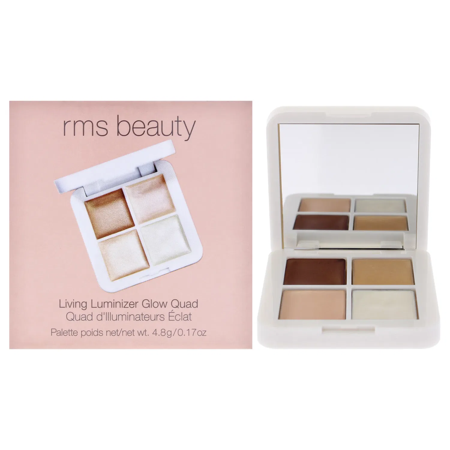 Палетка хайлайтеров Living Luminizer Glow Quad от RMS Beauty для женщин - 0,17 унции,1 Oz