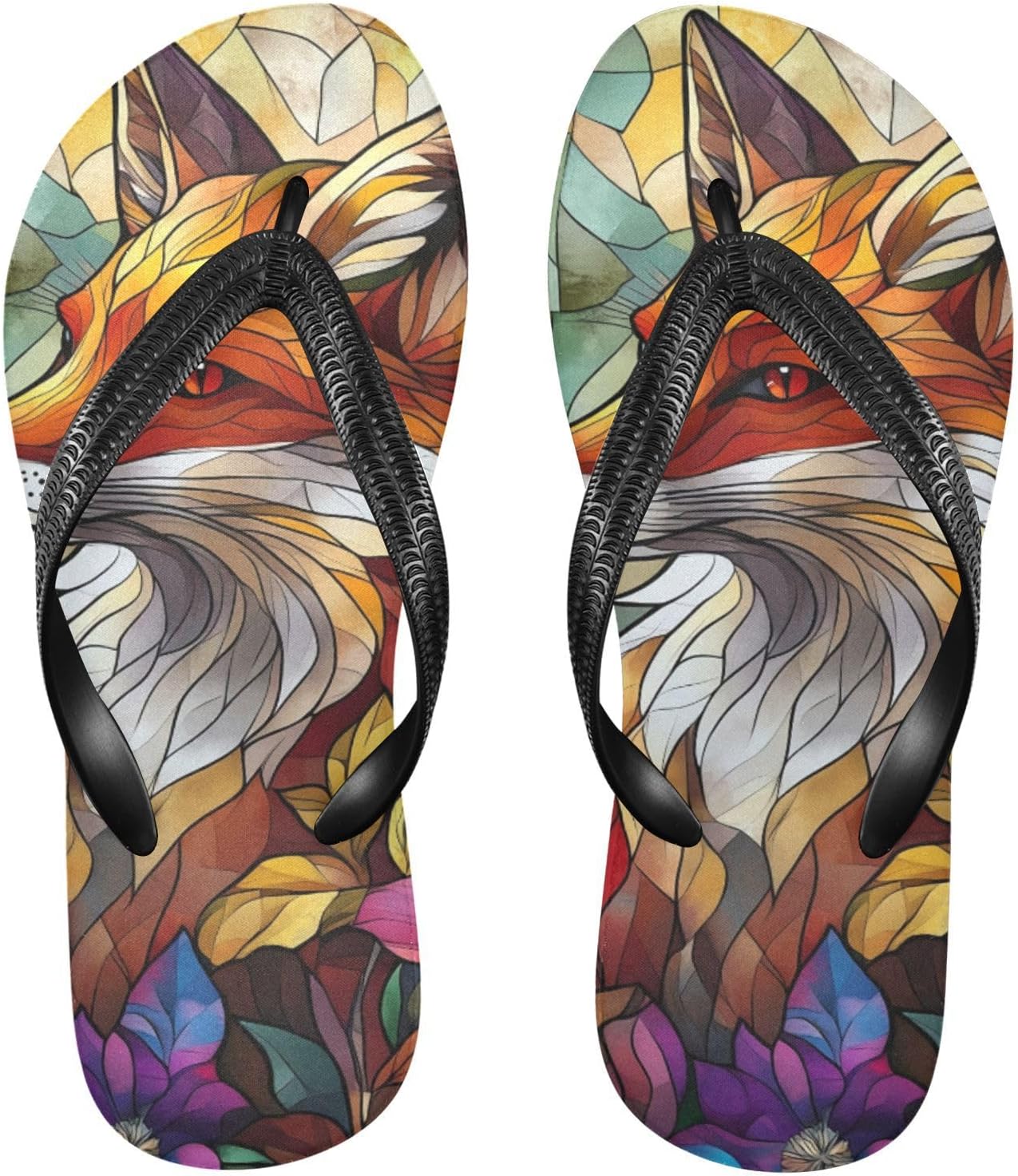 

Милые пляжные шлепанцы с рисунком лисы и цветка для женщин и мужчин, летние повседневные сандалии для душа 20861578 Kfbe, Fox