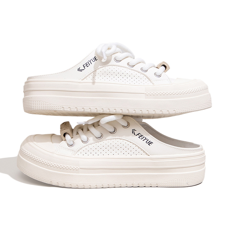Футболка женская Feiyue бежево-черная с резиновой подошвой, устойчивой к истиранию и скольжению, с закрытым носком — фото 2
