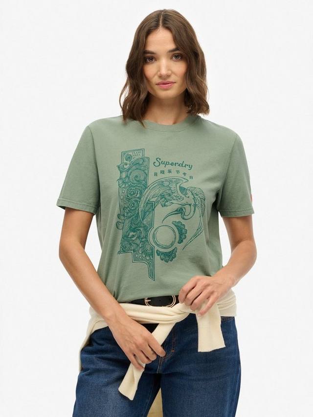 

Футболка Tokyo Narrative расслабленного кроя Superdry, Laurel Khaki